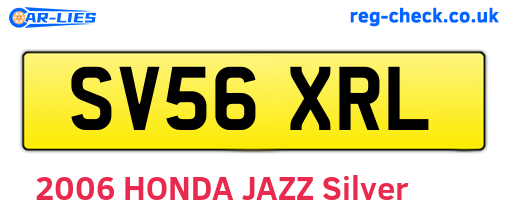SV56XRL are the vehicle registration plates.