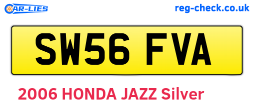 SW56FVA are the vehicle registration plates.