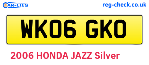 WK06GKO are the vehicle registration plates.