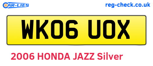 WK06UOX are the vehicle registration plates.