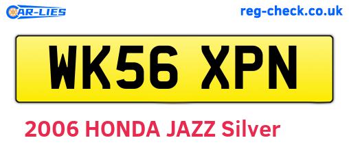 WK56XPN are the vehicle registration plates.
