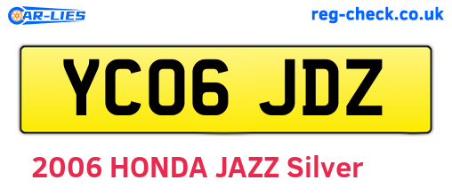 YC06JDZ are the vehicle registration plates.
