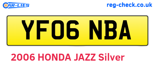 YF06NBA are the vehicle registration plates.