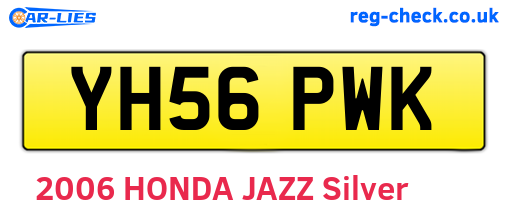 YH56PWK are the vehicle registration plates.