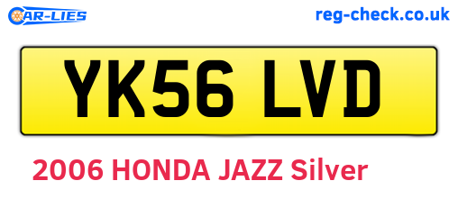 YK56LVD are the vehicle registration plates.