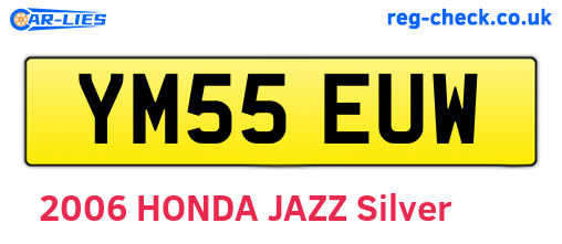 YM55EUW are the vehicle registration plates.