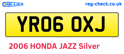 YR06OXJ are the vehicle registration plates.