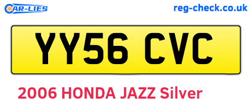 YY56CVC are the vehicle registration plates.