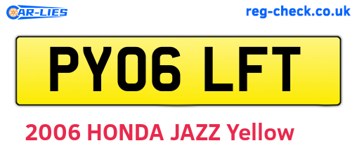 PY06LFT are the vehicle registration plates.
