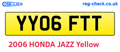 YY06FTT are the vehicle registration plates.
