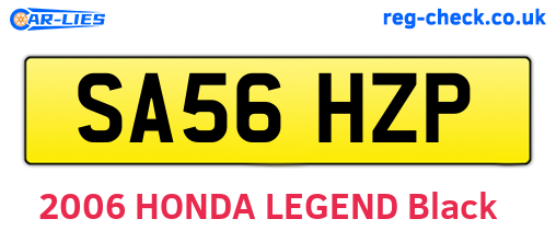 SA56HZP are the vehicle registration plates.
