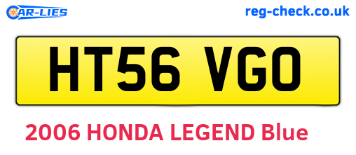 HT56VGO are the vehicle registration plates.