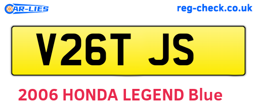V26TJS are the vehicle registration plates.