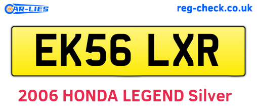 EK56LXR are the vehicle registration plates.
