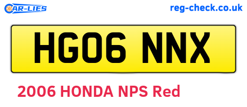 HG06NNX are the vehicle registration plates.