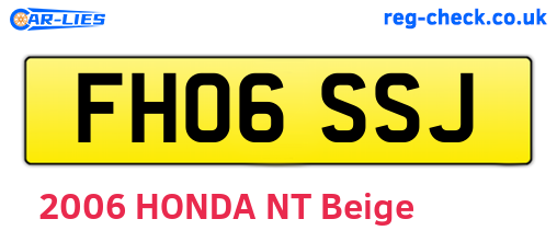 FH06SSJ are the vehicle registration plates.