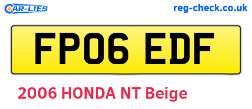 FP06EDF are the vehicle registration plates.
