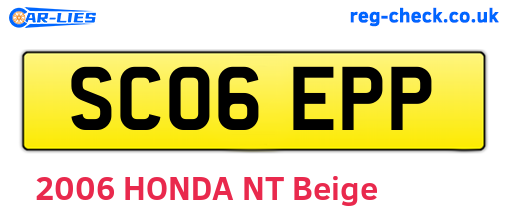 SC06EPP are the vehicle registration plates.