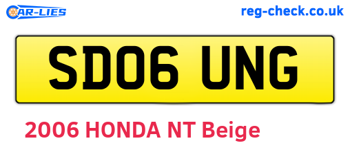SD06UNG are the vehicle registration plates.