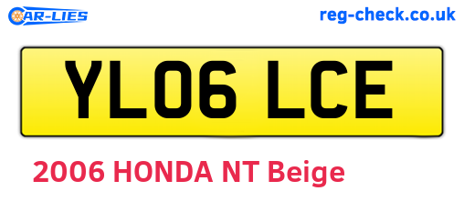YL06LCE are the vehicle registration plates.
