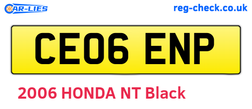 CE06ENP are the vehicle registration plates.