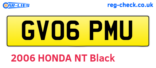 GV06PMU are the vehicle registration plates.