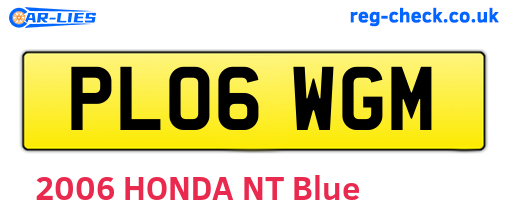 PL06WGM are the vehicle registration plates.