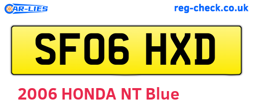 SF06HXD are the vehicle registration plates.