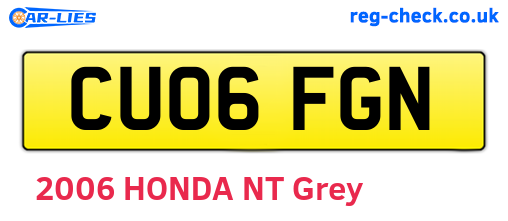 CU06FGN are the vehicle registration plates.