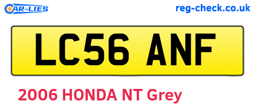 LC56ANF are the vehicle registration plates.
