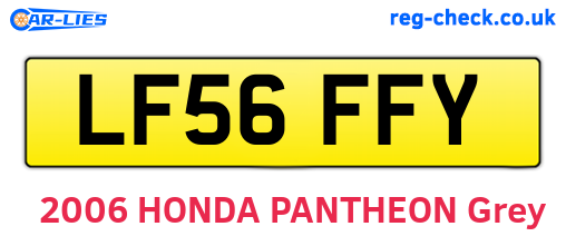 LF56FFY are the vehicle registration plates.