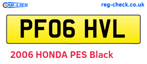 PF06HVL are the vehicle registration plates.
