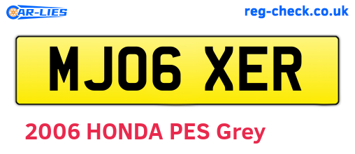 MJ06XER are the vehicle registration plates.