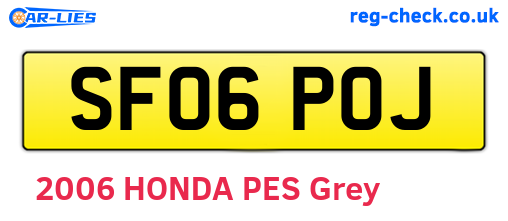 SF06POJ are the vehicle registration plates.
