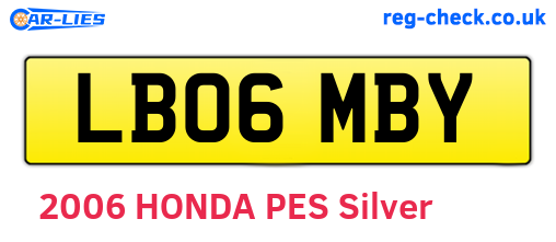 LB06MBY are the vehicle registration plates.