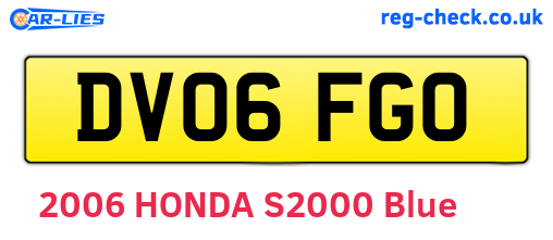 DV06FGO are the vehicle registration plates.