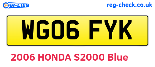 WG06FYK are the vehicle registration plates.