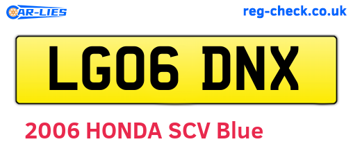 LG06DNX are the vehicle registration plates.