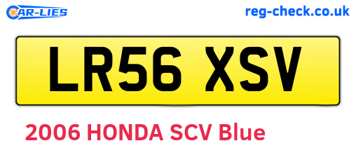 LR56XSV are the vehicle registration plates.