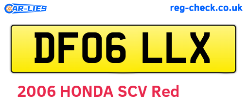 DF06LLX are the vehicle registration plates.