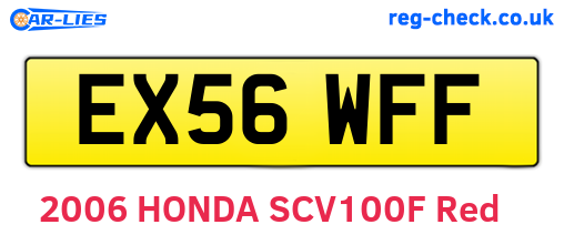 EX56WFF are the vehicle registration plates.