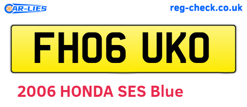 FH06UKO are the vehicle registration plates.