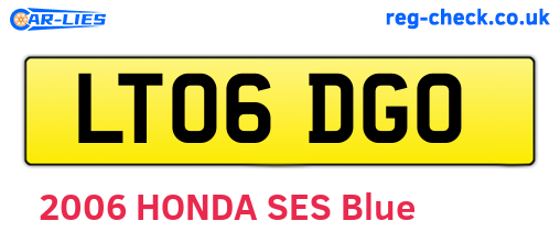 LT06DGO are the vehicle registration plates.