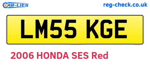 LM55KGE are the vehicle registration plates.