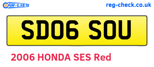 SD06SOU are the vehicle registration plates.