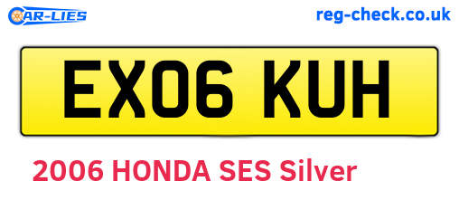 EX06KUH are the vehicle registration plates.