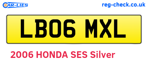 LB06MXL are the vehicle registration plates.