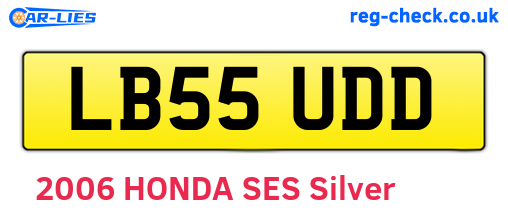 LB55UDD are the vehicle registration plates.