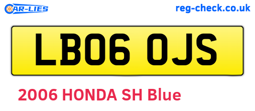 LB06OJS are the vehicle registration plates.