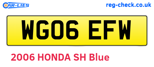 WG06EFW are the vehicle registration plates.
